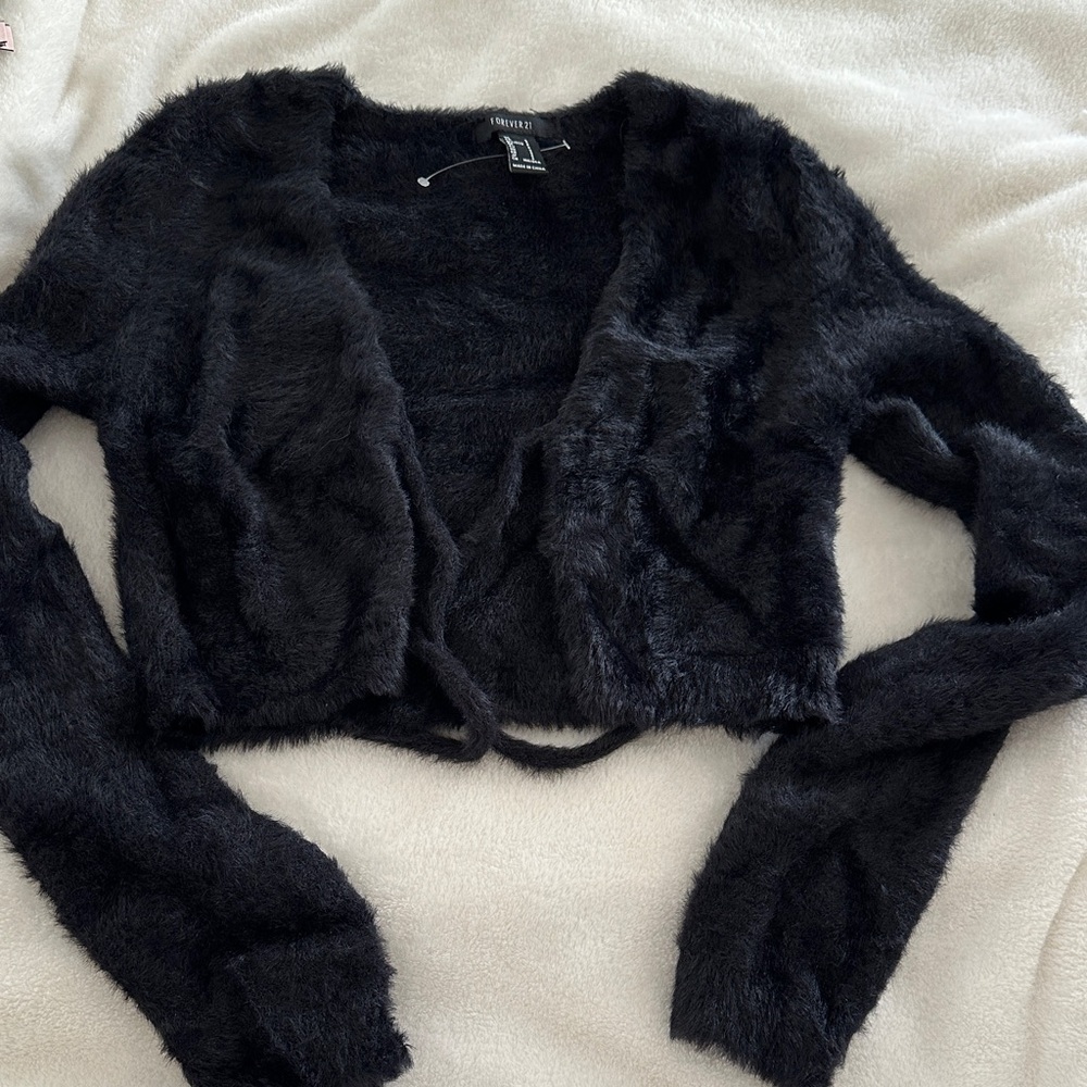 Forever 21 Charcoal Fuzzy Sweater